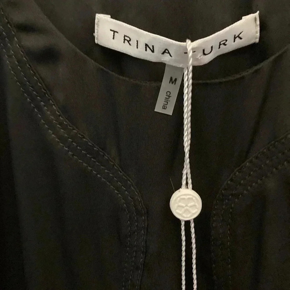 NWOT Trina  Turk black silk top - Picture 4 of 7